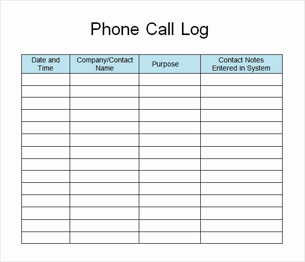 Call Back Sheet Best Of 13 Sample Call Log Templates Pdf Word Excel Pages