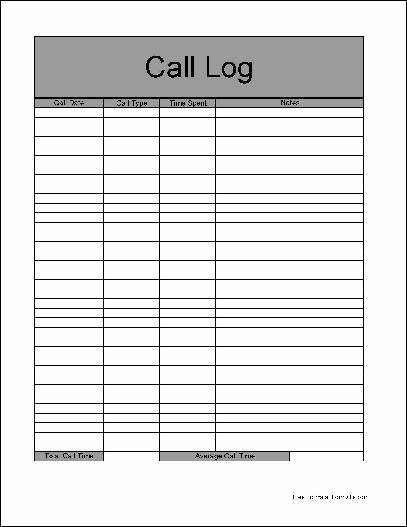Call Back Sheet Luxury 4 Sales Call Log Excel Templates Excel Xlts