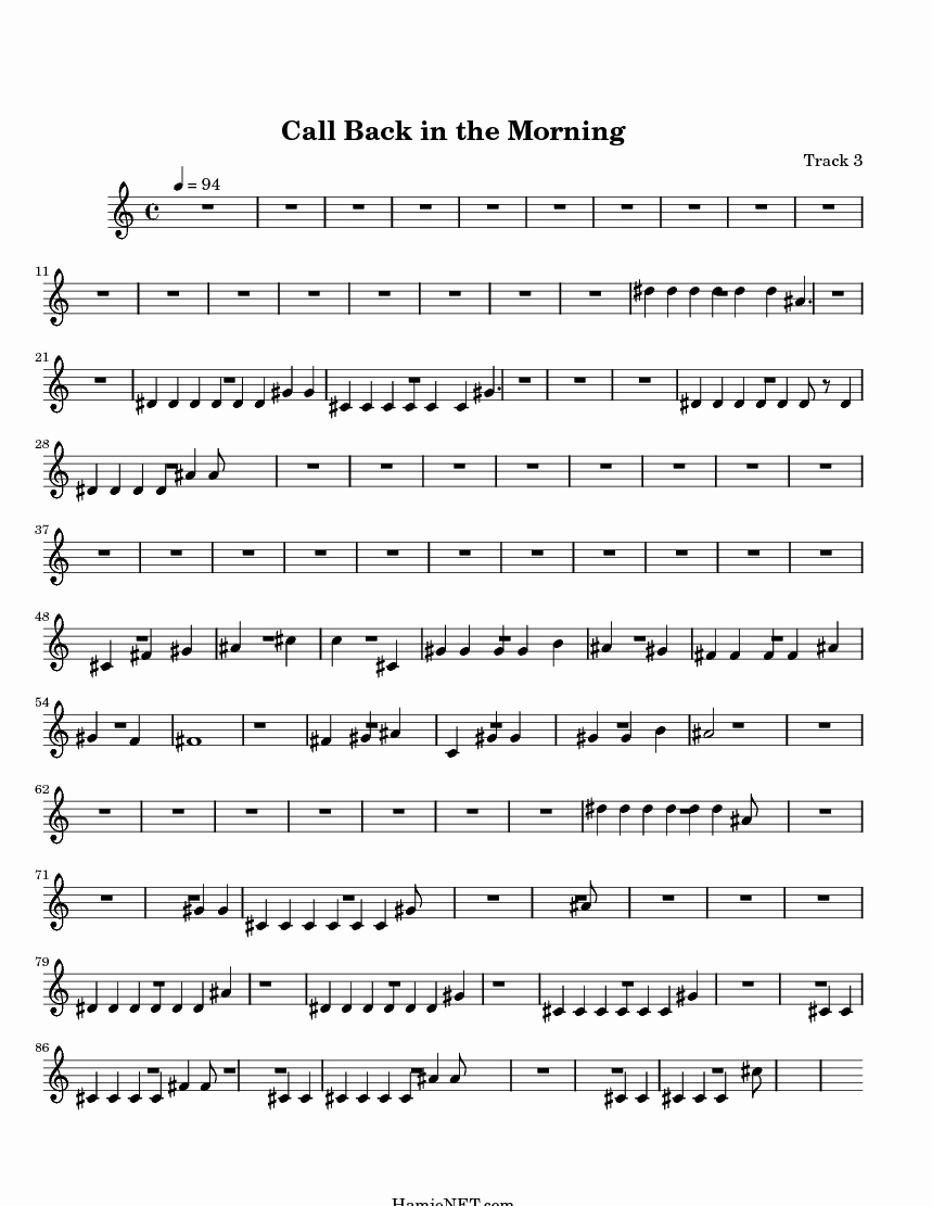 Call Back Sheet New Call Back In the Morning Sheet Music Call Back In the