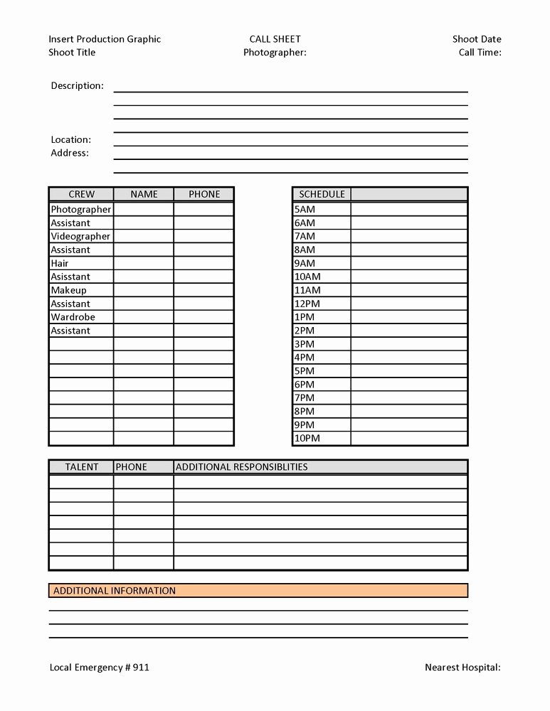Call Sheet Samples Beautiful Call Sheets What they are and why You Need them
