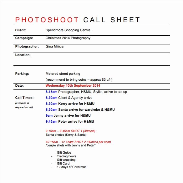 Call Sheet Samples Fresh 8 Sample Call Sheet Templates Free Sample Example format