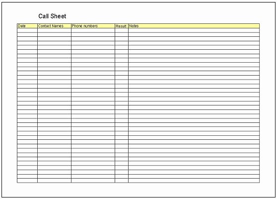 Call Sheet Samples Fresh Call Sheet Template