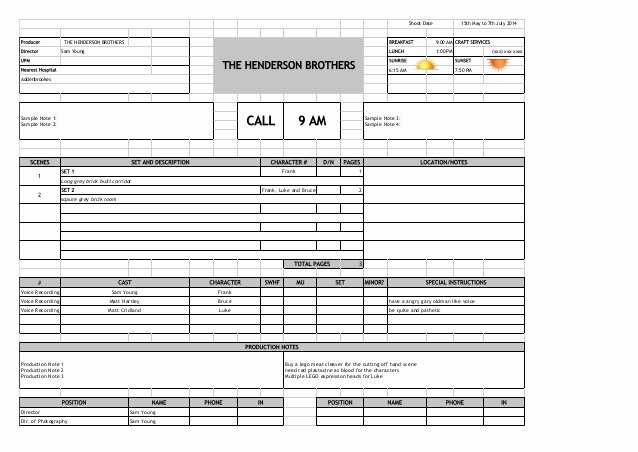 Call Sheet Samples Fresh Call Sheets by Don Rorke March On