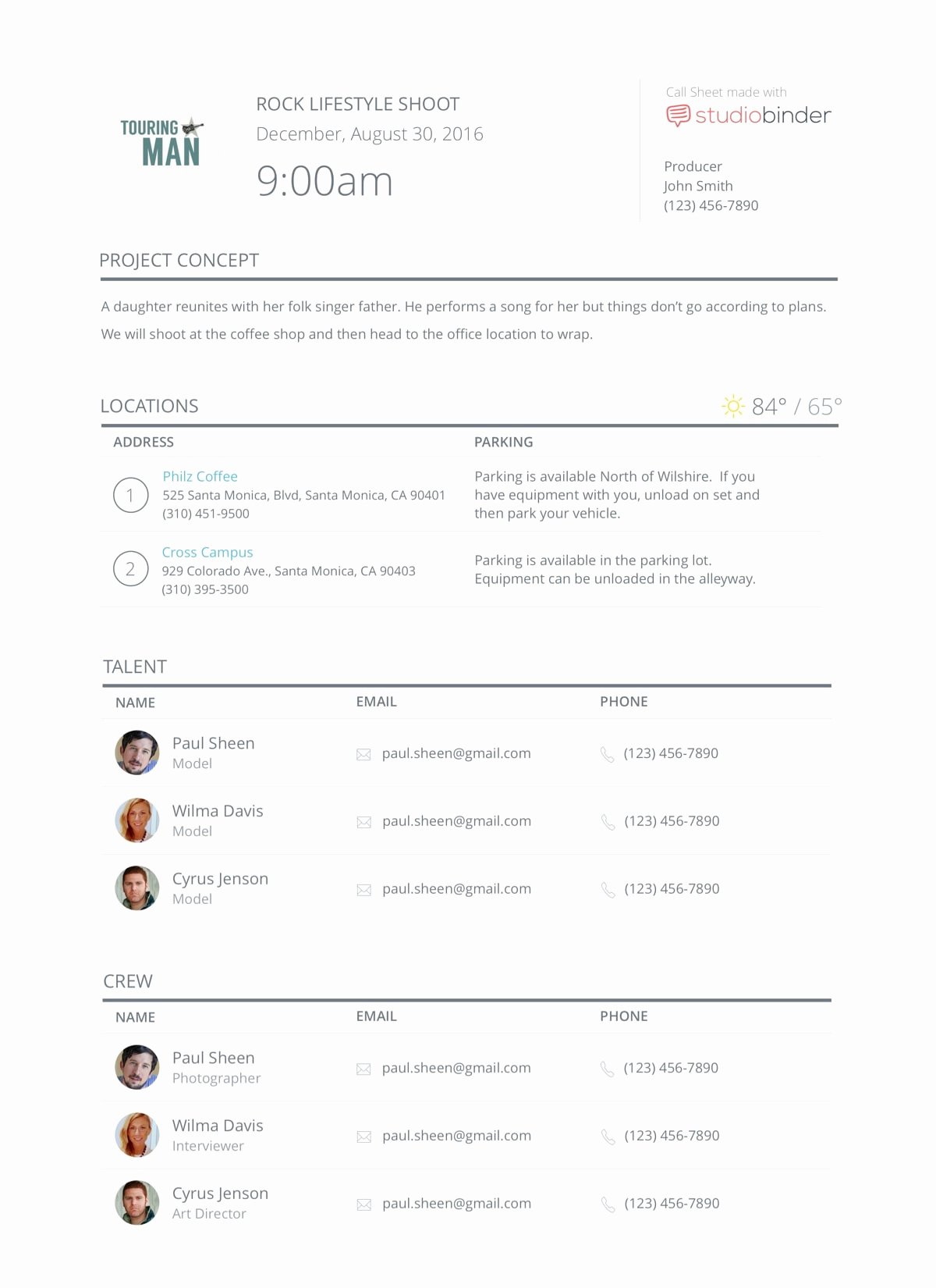 Call Sheet Samples Fresh Elegant Call Sheet Templates when Planning A Shoot