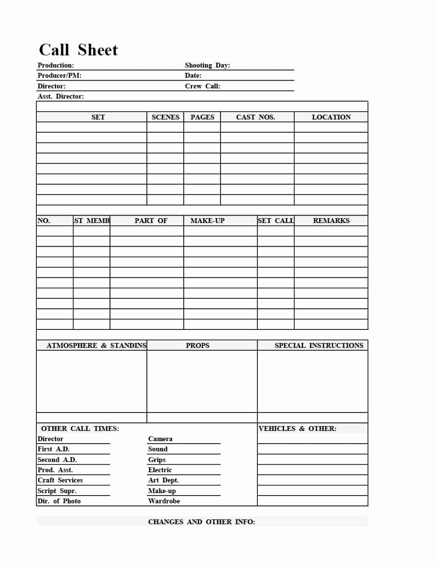 Call Sheet Template Excel Elegant 40 Printable Call Log Templates In Microsoft Word and Excel
