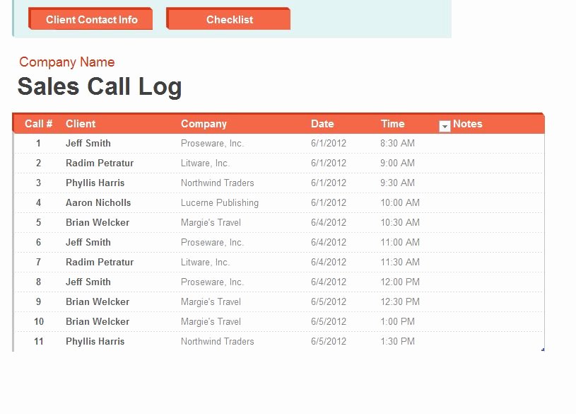 Call Sheet Template Excel Inspirational Call Tracker Sheet