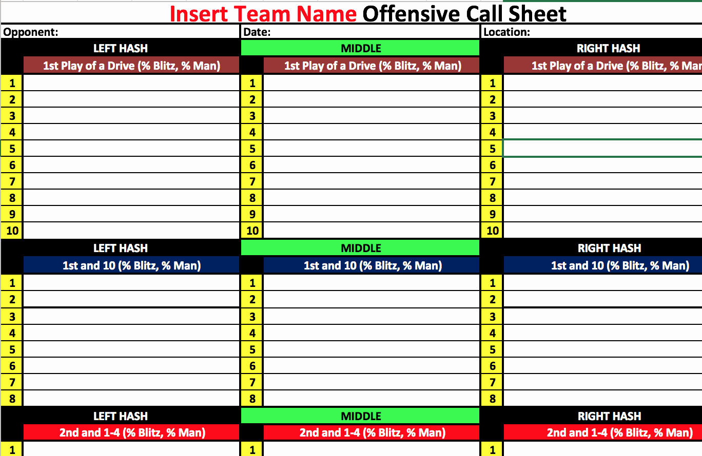 Call Sheet Template Excel Inspirational Coach Vint Four Keys to Fensive organization