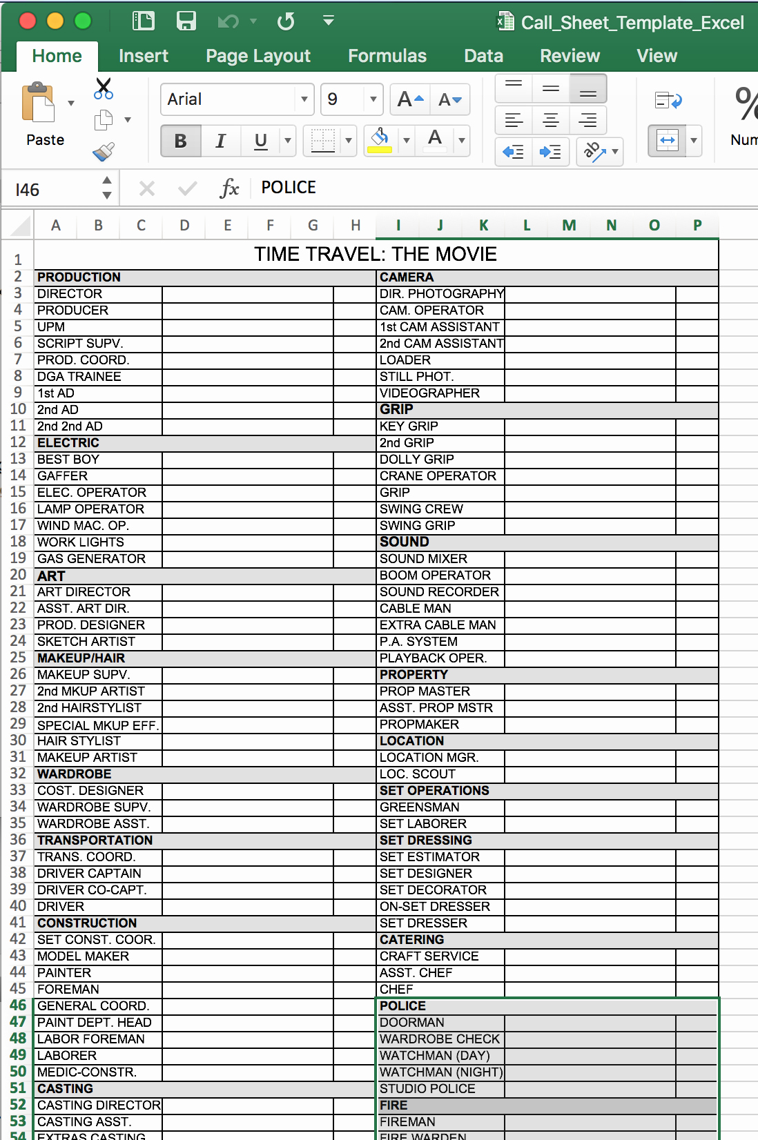 Call Sheet Template Excel New Free Call Sheet Template In Excel