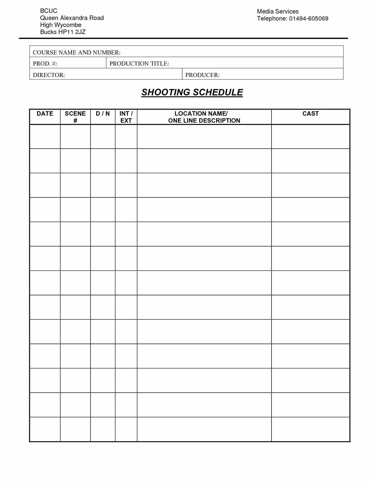 Call Sheet Template Excel Unique Call Sheet Template for Makeup Artist