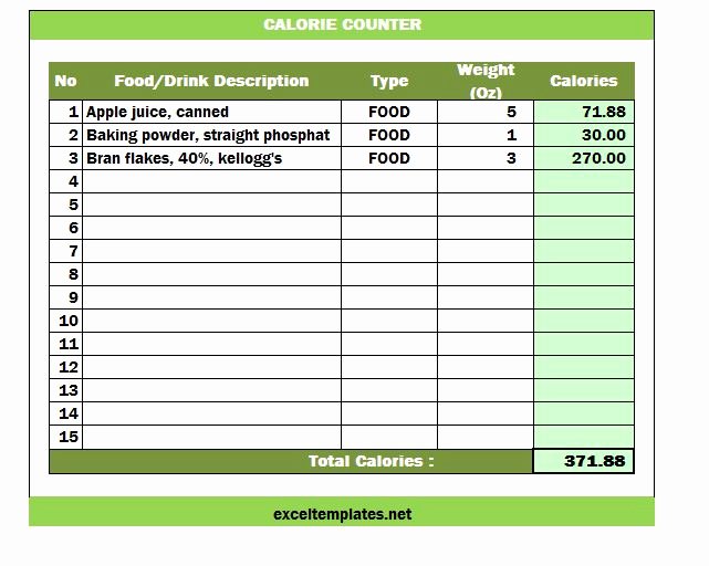 Calorie Counter Spreadsheet Lovely Calorie Counter Spreadsheet