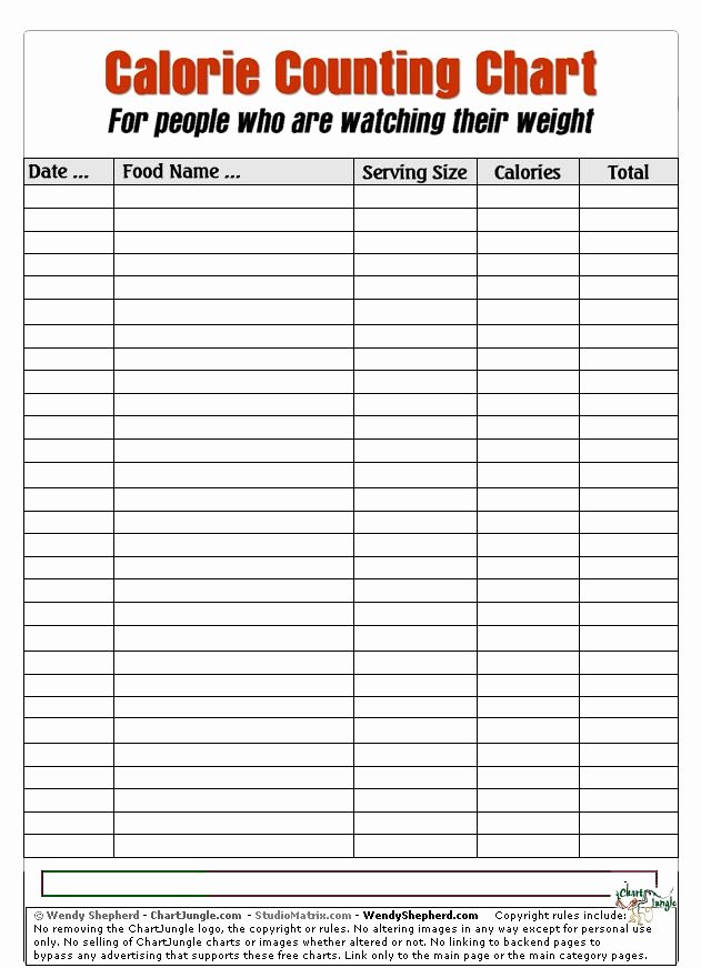 Calorie Counter Spreadsheet Luxury Calorie Counting Chart Beauty