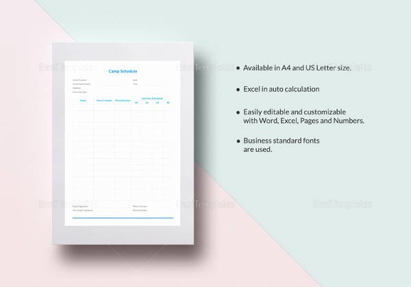 Camp Schedule Template Lovely 14 event Schedule Templates Word Excel Pdf