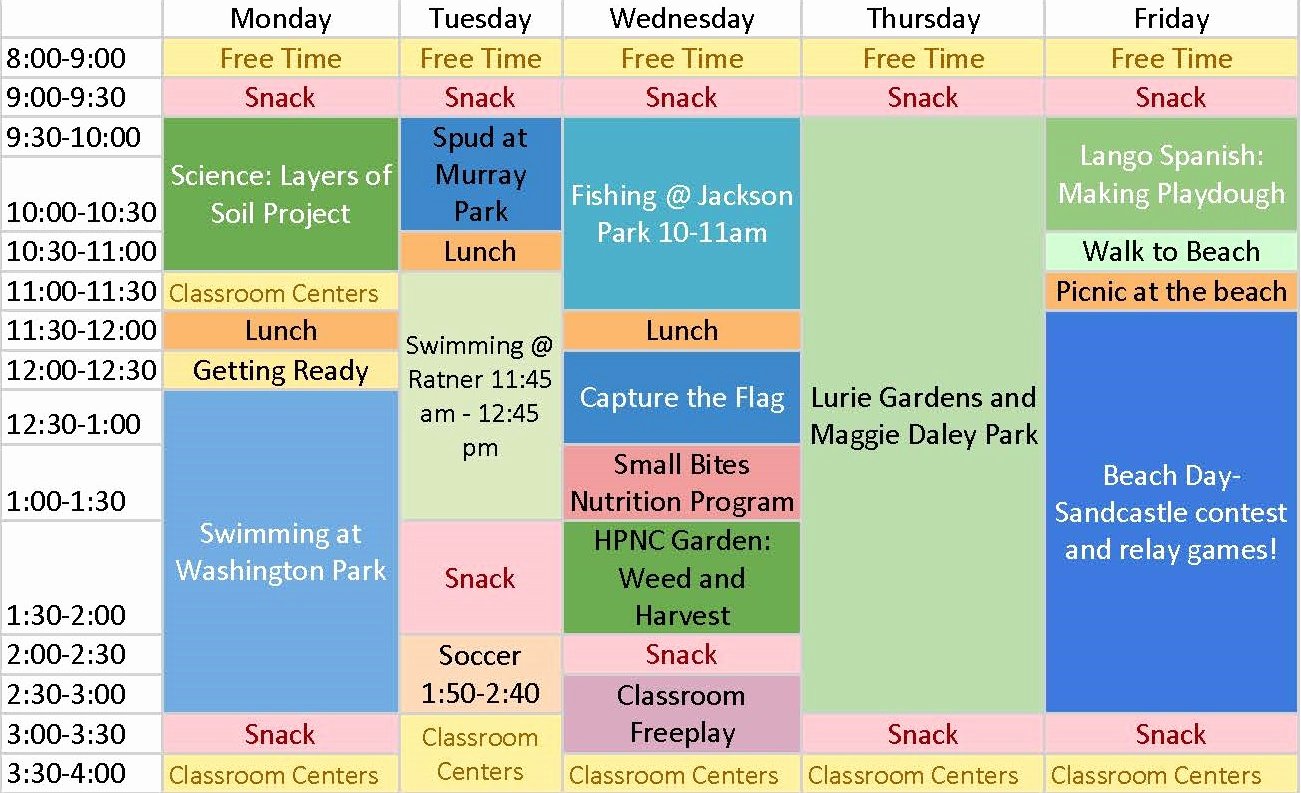 Camp Schedule Template Unique Summer Camp