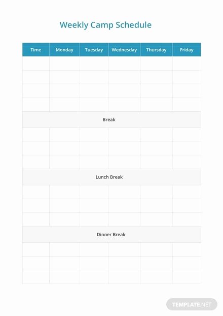Camp Schedule Template Unique Weekly 24 Hour Schedule Template In Microsoft Word Pdf