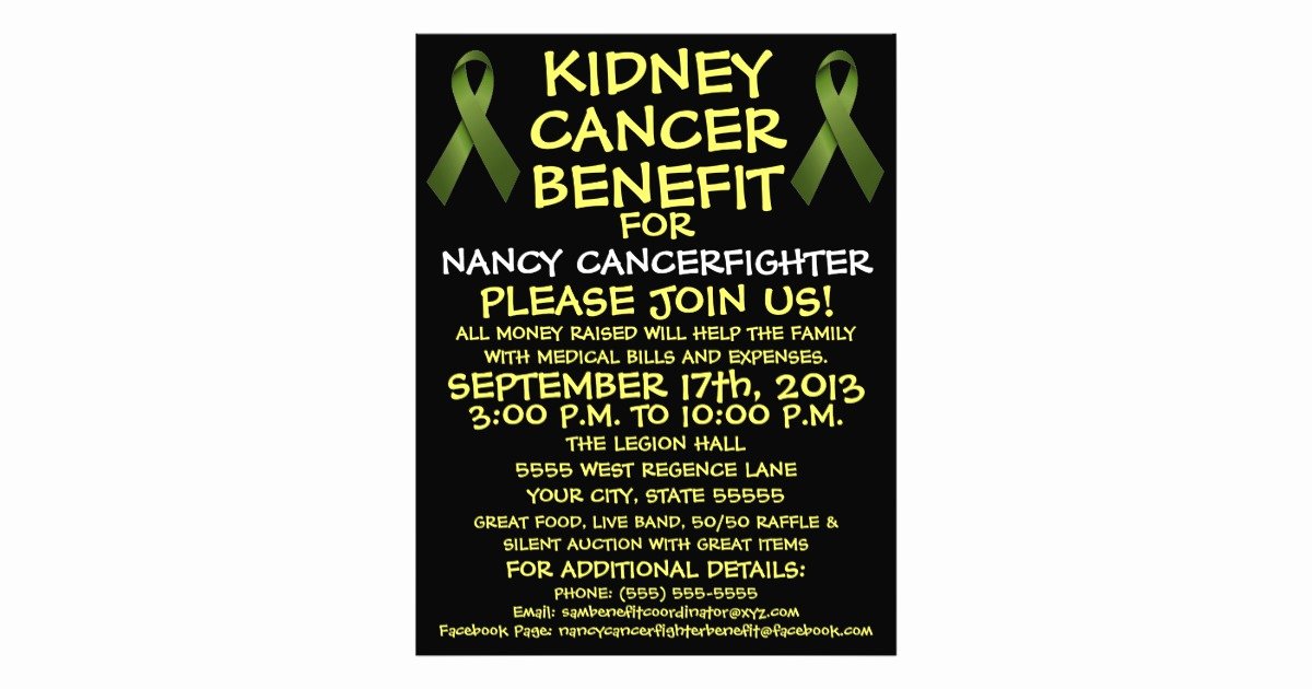 Cancer Benefit Flyer Ideas Unique Kidney Cancer Benefit Flyer