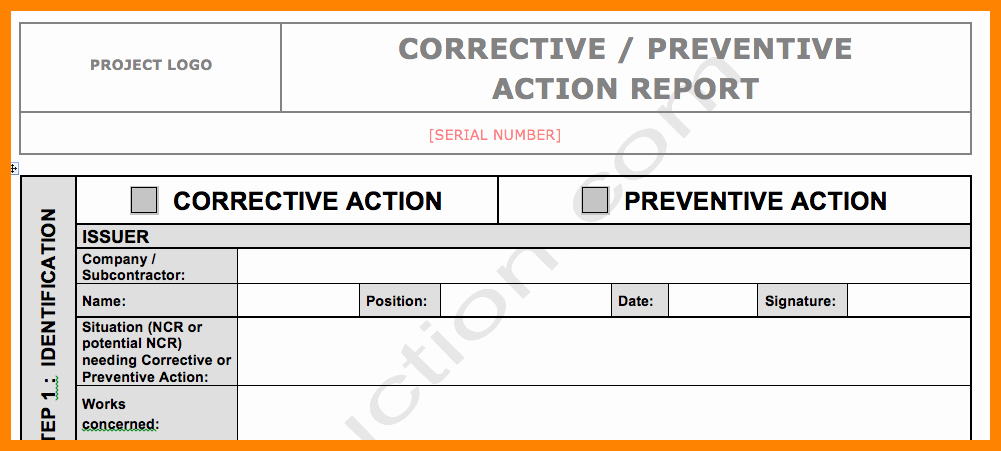 Capa Report Template Beautiful 9 Corrective Action Report Template