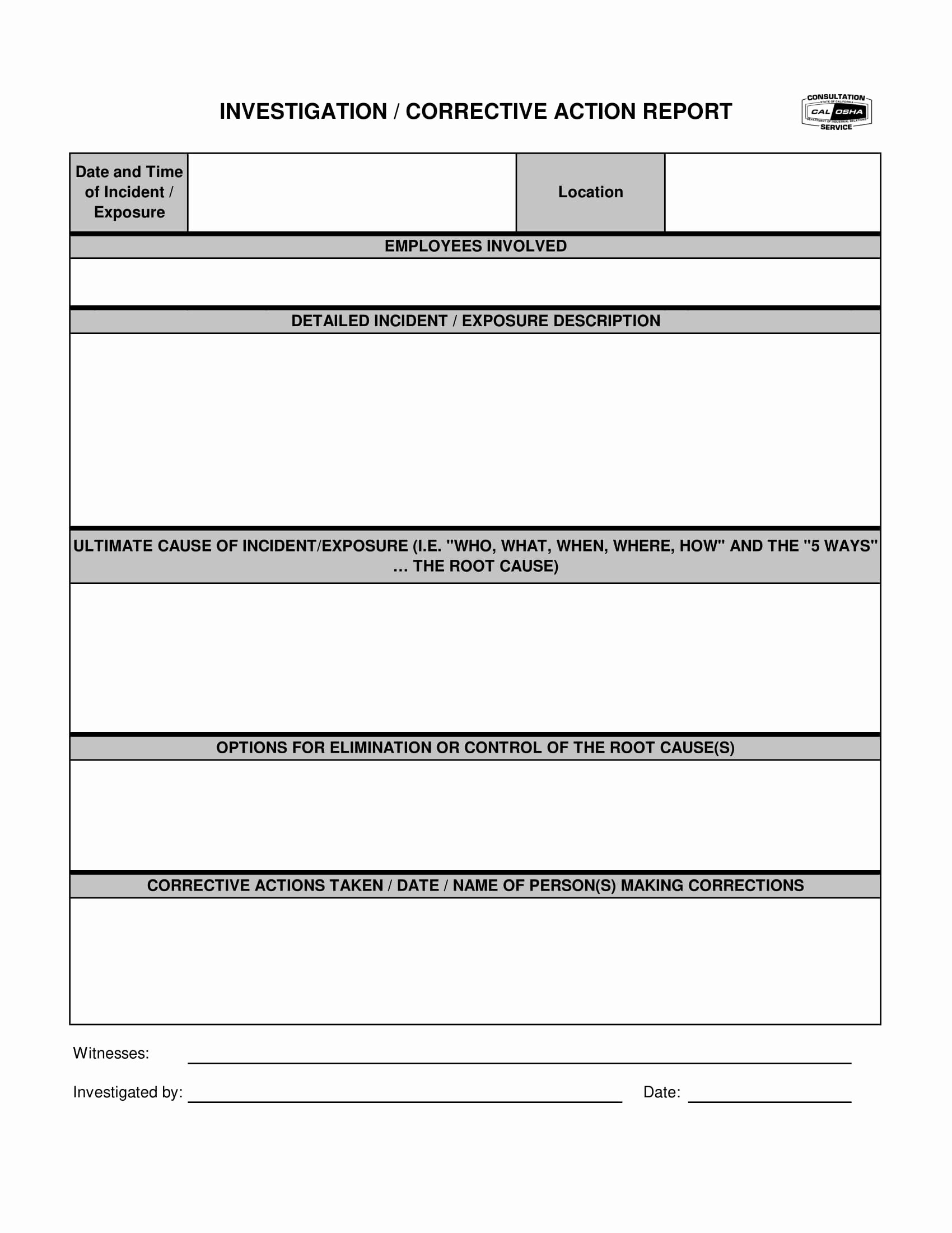 Capa Report Template New 15 Corrective Action Report Template form