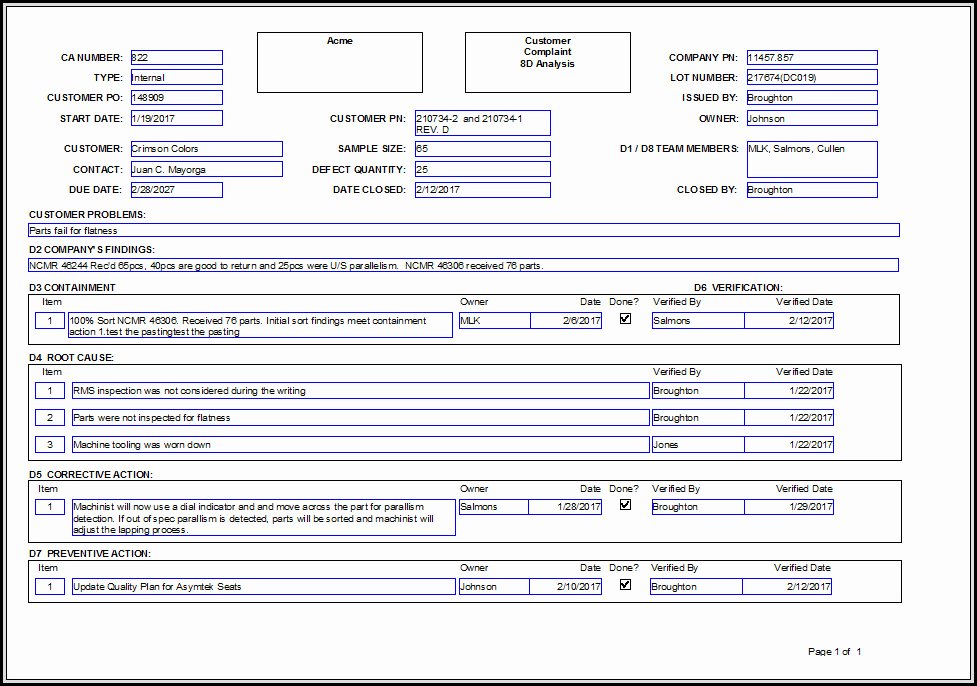 Capa Report Template New Preventive Corrective Action with 6 Steps