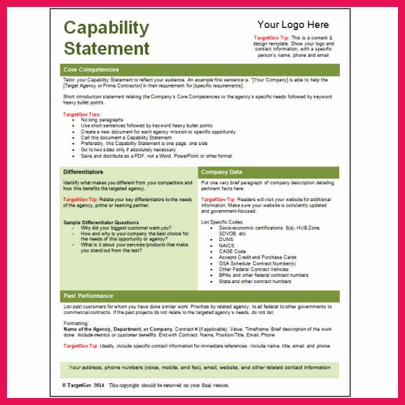 Capability Statement Template Doc Awesome Capability Statement Template