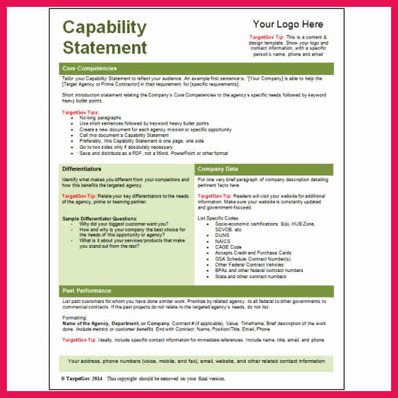 Capability Statement Template Doc Awesome Capability Statement Template