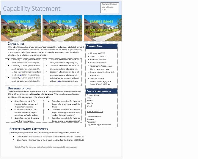 Capability Statement Template Doc Luxury Get Started Quickly