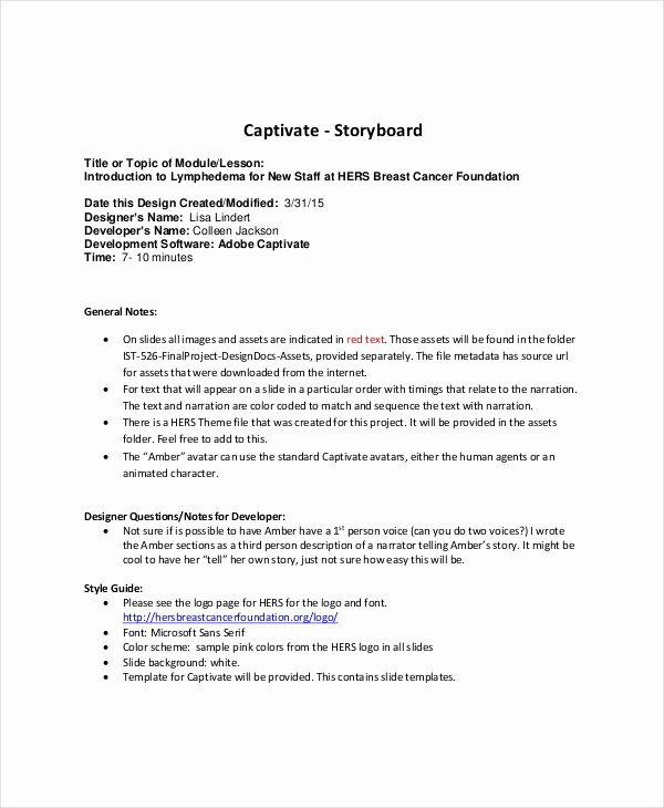 Captivate Storyboard Template Elegant Story Board Template 8 Free Word Pdf Documents