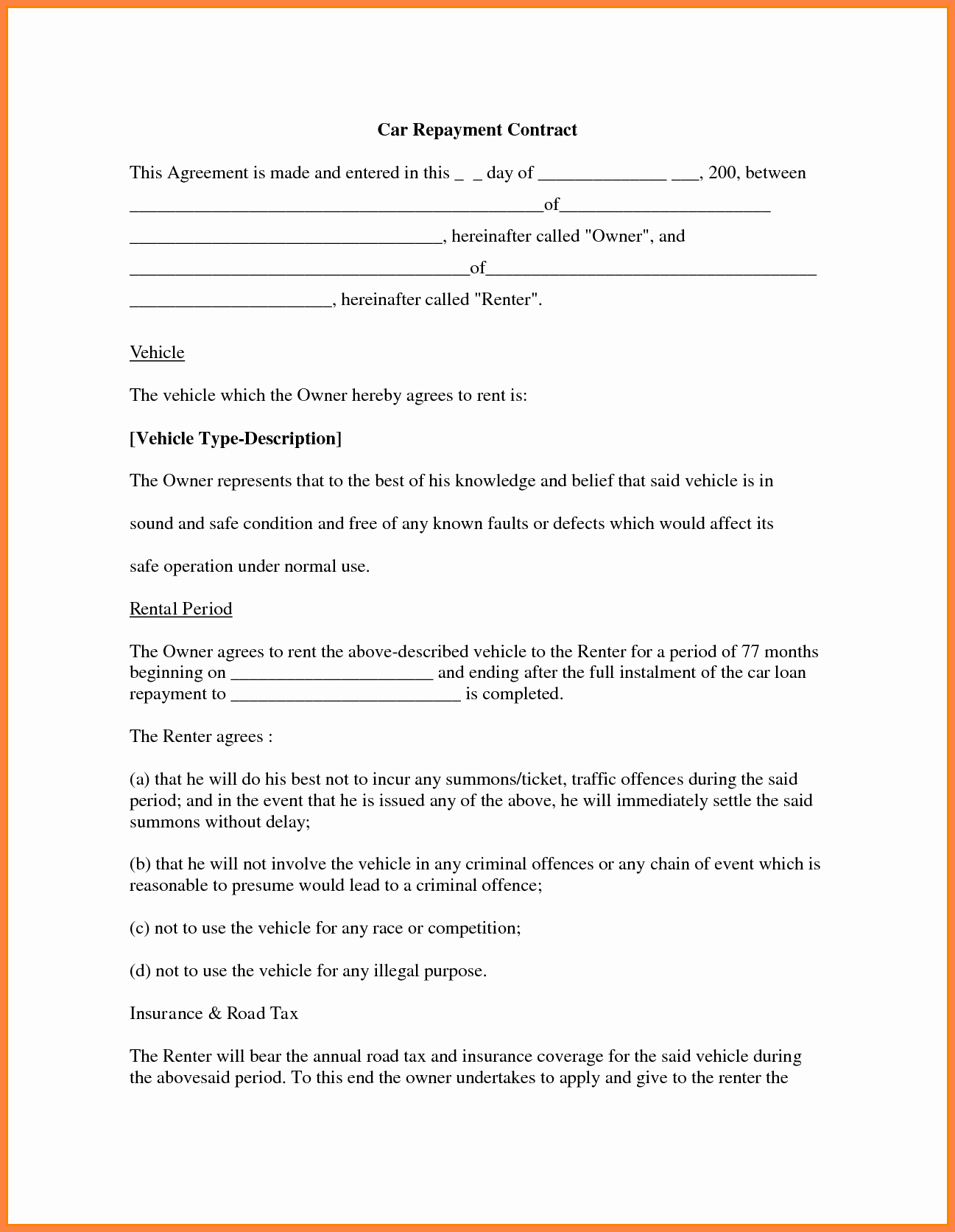 Car Accident Payment Agreement Letter Sample Awesome 5 Contract Agreement Template Between Two Parties