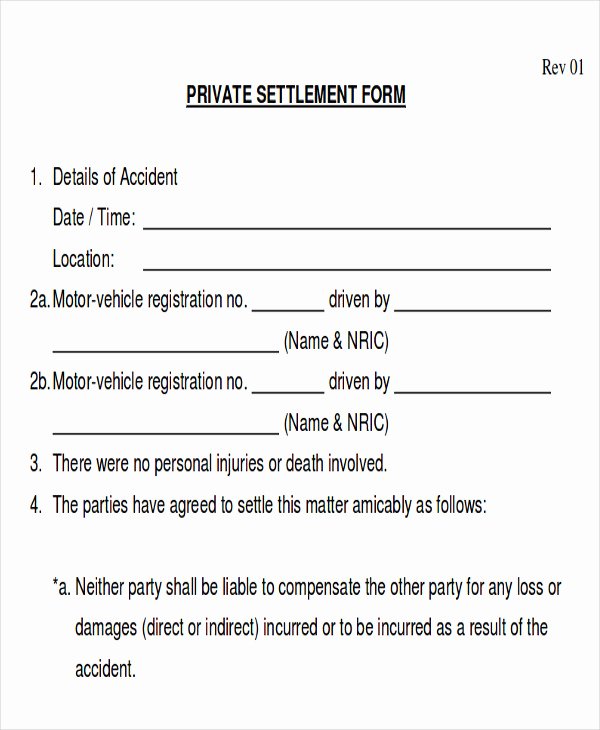 Car Accident Payment Agreement Sample Fresh Sample Insurance Release form 9 Examples In Word Pdf