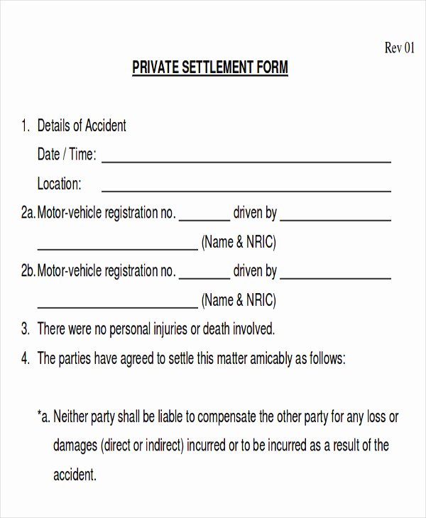 Car Accident Payment Agreement Sample Fresh Sample Insurance Release form 9 Examples In Word Pdf
