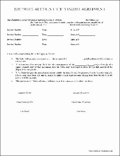 Car Accident Payment Agreement Sample Inspirational Settlement Template Free Printable Documents