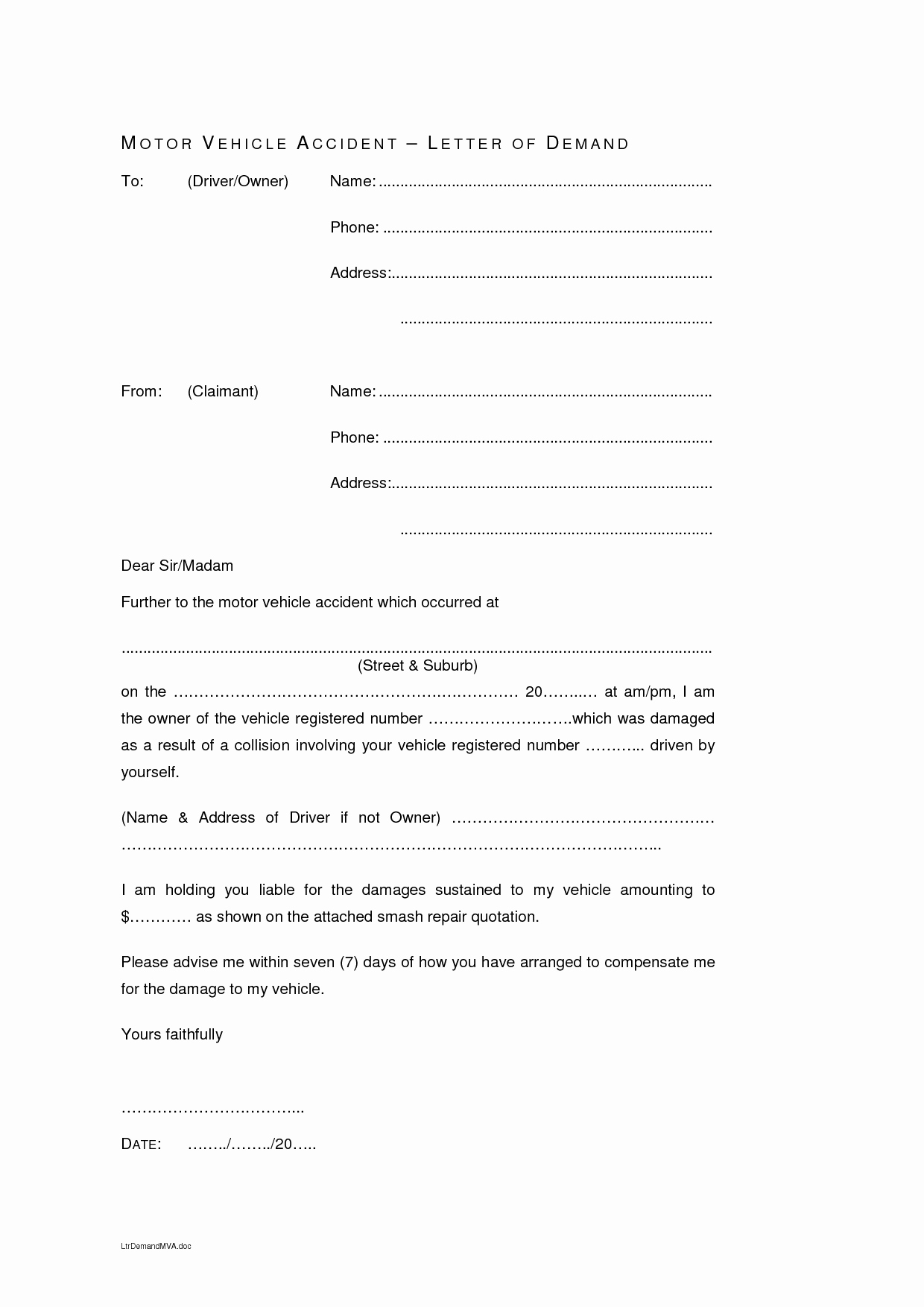 Car Accident Payment Agreement Sample Lovely Best S Of Auto Payment Demand Letter Sample Sample