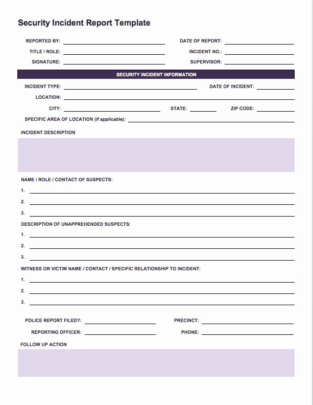 Car Accident Report form Template Beautiful Free Incident Report Templates &amp; forms