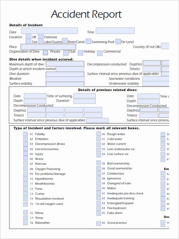 Car Accident Report form Template New Accident Reporting Template