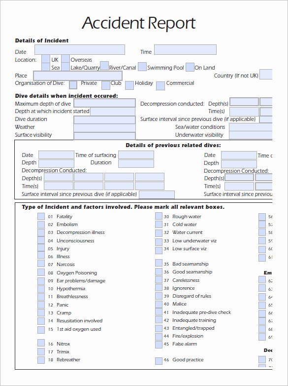 Car Accident Report form Template New Accident Reporting Template