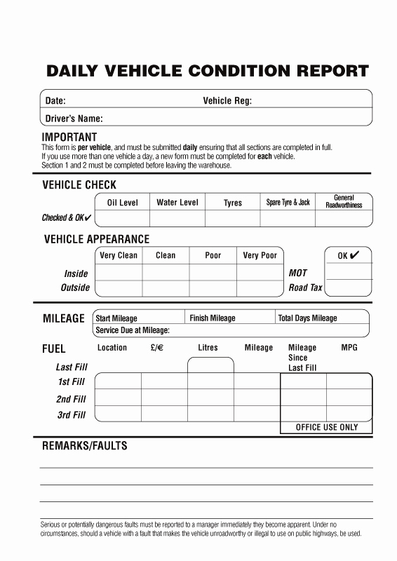 Car Accident Report form Template Unique Vehicle Appraisal Pad Templates Ncr Pad