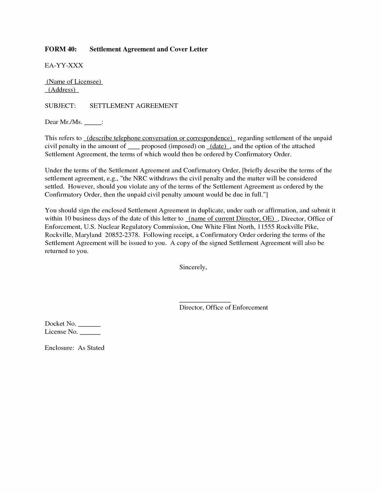 Car Accident Settlement Agreement Letter Inspirational Settlement Agreement Letter