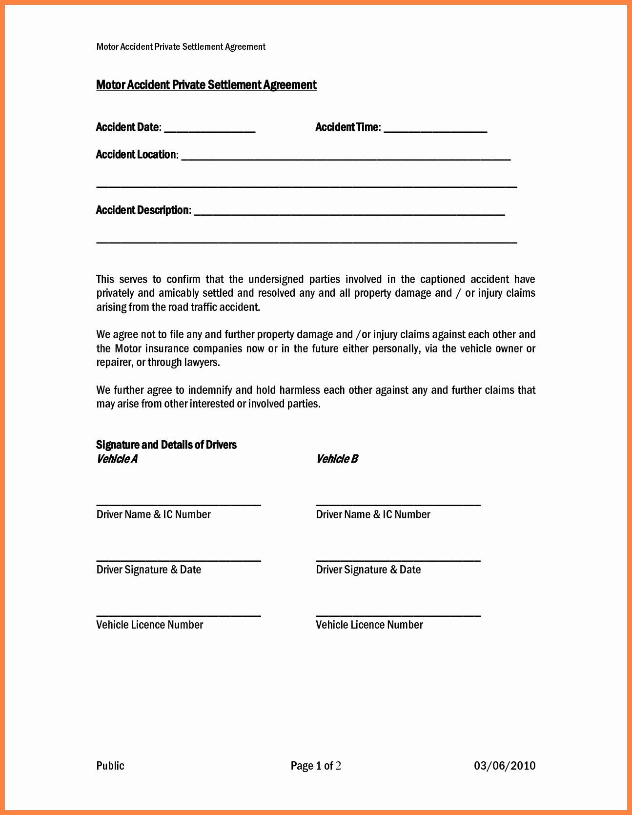 Car Accident Settlement Agreement Sample Best Of 4 Settlement Agreement and Release