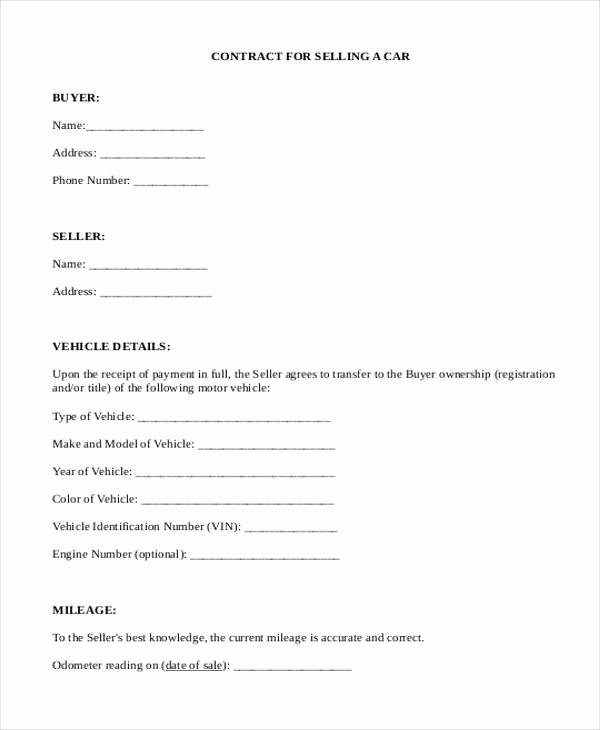 Car Deposit Contract Beautiful Sample Deposit Contract forms 7 Free Documents In Word Pdf