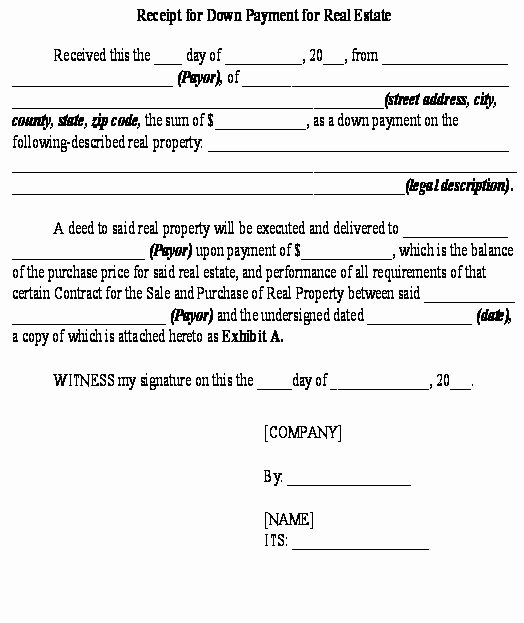 Car Deposit Contract Template Inspirational 9 Best Of Down Payment Agreement form Bill Of