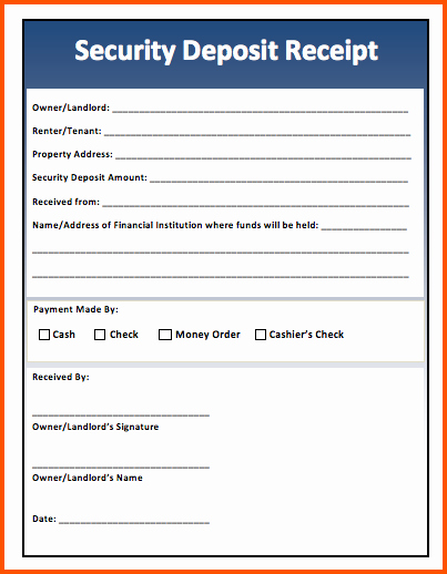 Car Deposit Receipt Word Beautiful 9 Deposit Receipt