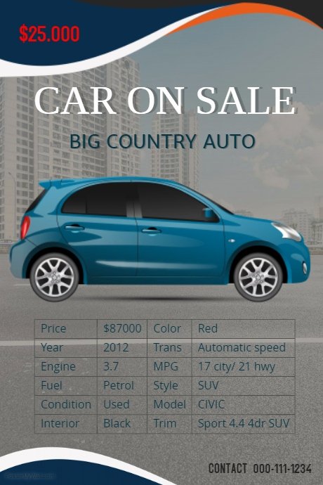 Car for Sale Flyer Template Fresh Car Sale Flyer Template