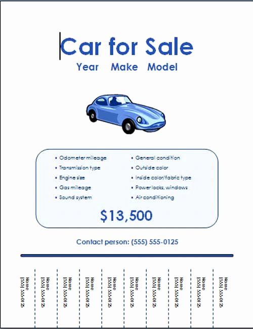 Car for Sale Flyer Template Inspirational 5 Free Car for Sale Flyer Templates Excel Pdf formats