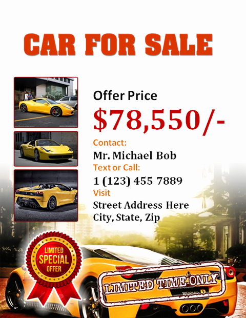 Car for Sale Flyer Template Lovely Car for Sale Flyer