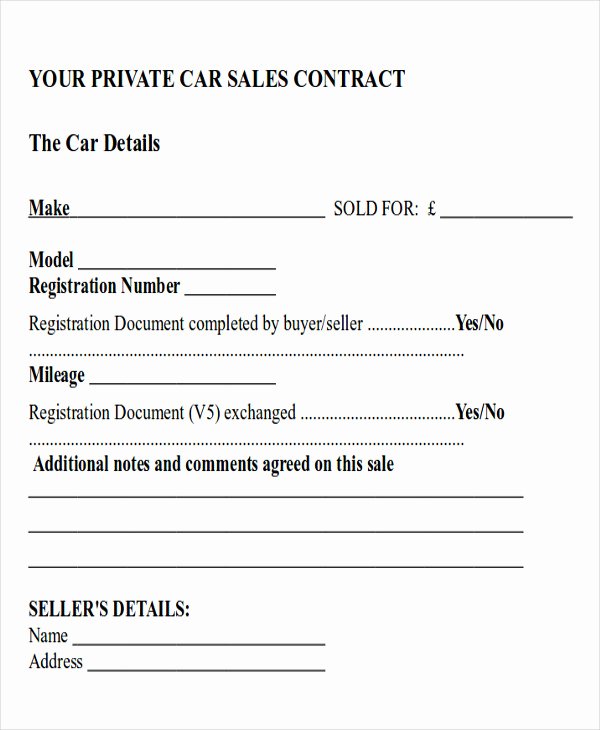 Car Payment Contract Template Awesome Sample Car Sales Contract 12 Examples In Word Pdf