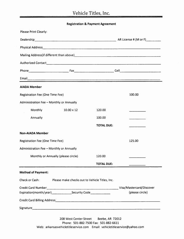 Car Payment Contract Template Inspirational Payment Agreement form