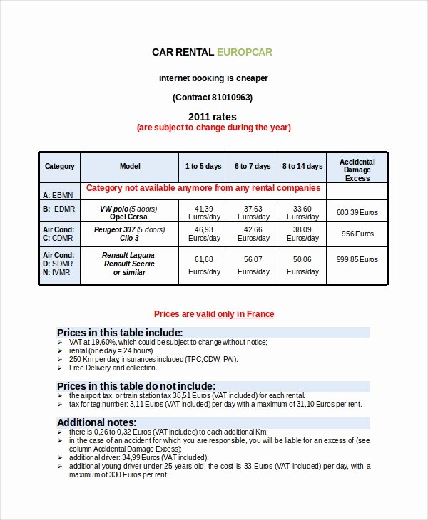 Car Rental Receipt Template Elegant Rental Invoice Template 17 Free Word Pdf Document