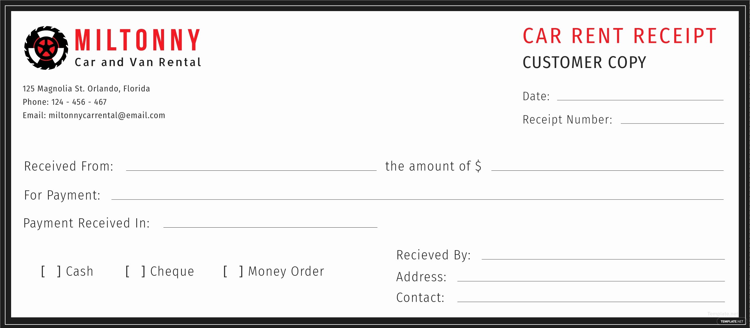 Car Rental Receipt Template Fresh Free Car Rent Receipt Template In Adobe Illustrator