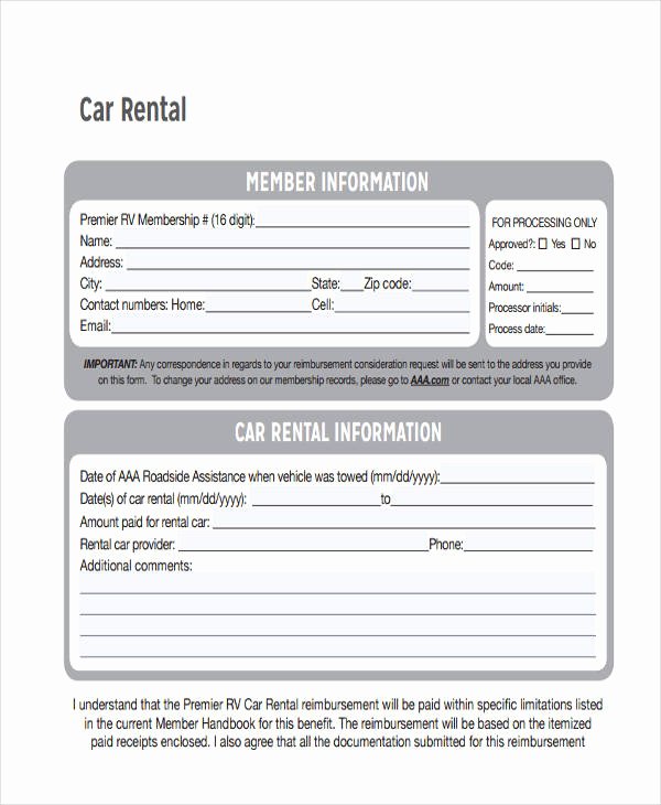 Car Rental Receipt Template Inspirational 42 Free Receipt forms