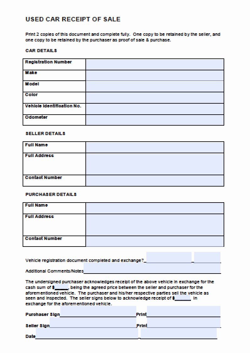 Car Rental Receipt Template Inspirational Download Car Sales Receipt Template Pdf