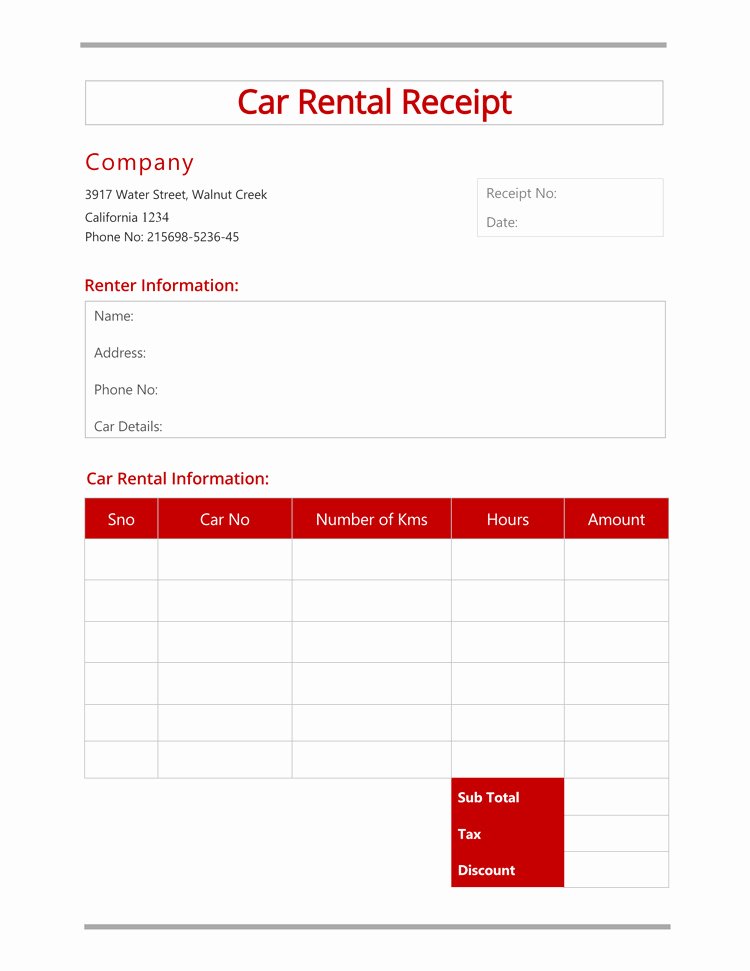 Car Rental Receipt Template Unique 16 Free Taxi Receipt Templates Make Your Taxi Receipts